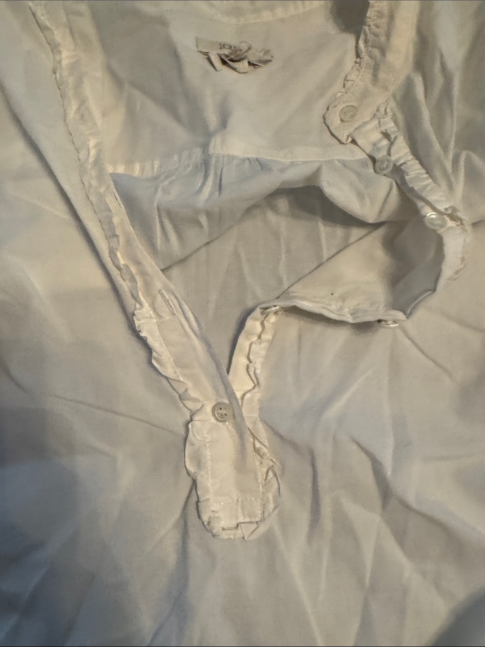 J. Crew Cream Ruffle-Placket Lightweight Tunic - Picture 5 of 7